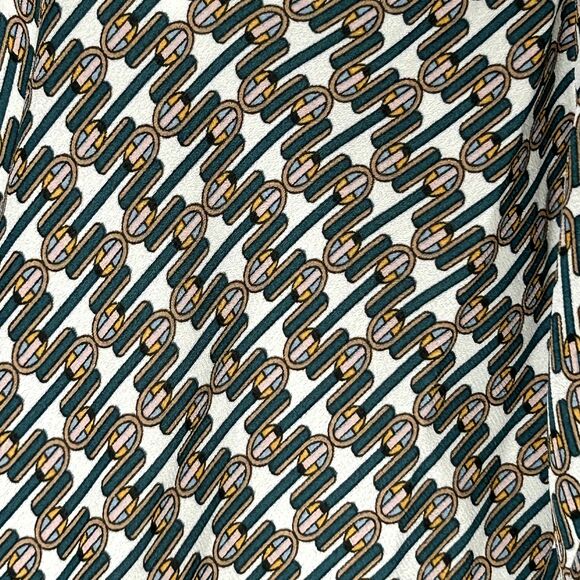 New MAX STUDIO Boho Print Faux Wrap Chiffon Boho Peasant Blouse Long Sleeve Sz M - Picture 9 of 11